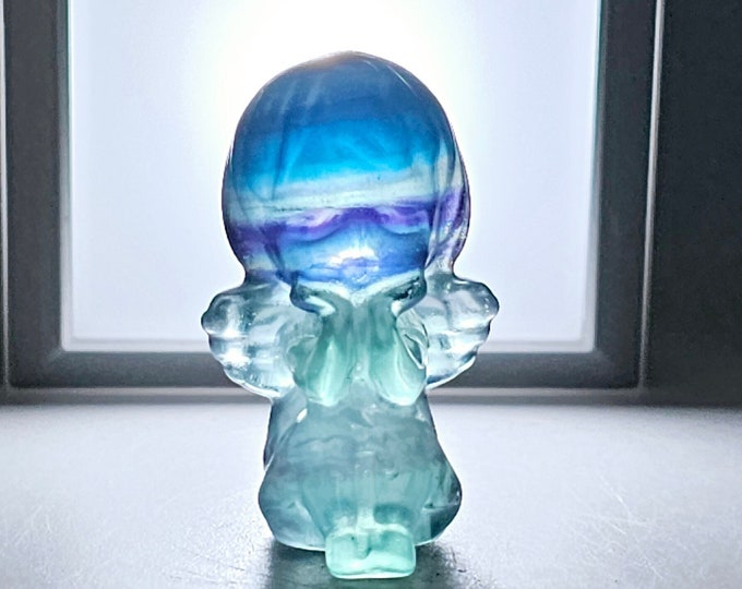 1.5" Fluorite Angel Carving