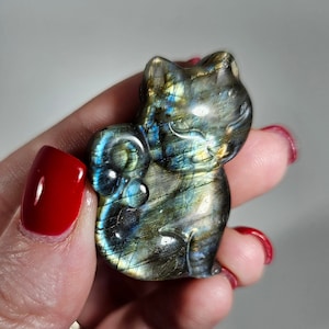 Labradorite Cat Carving