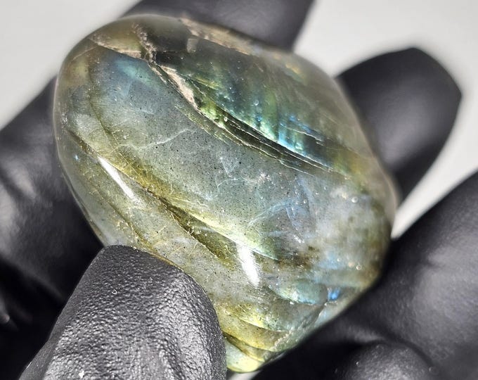 Small Labradorite Heart Palm Stone