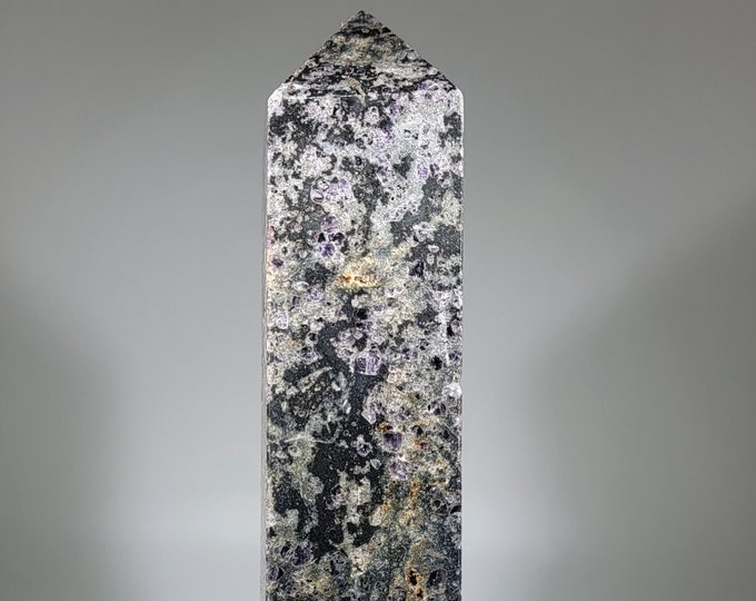 Druzy Sphalerite Tower with Fluorite