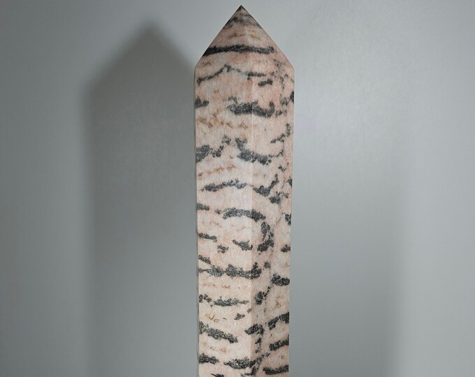 8.5" Pink Zebra Jasper Tower