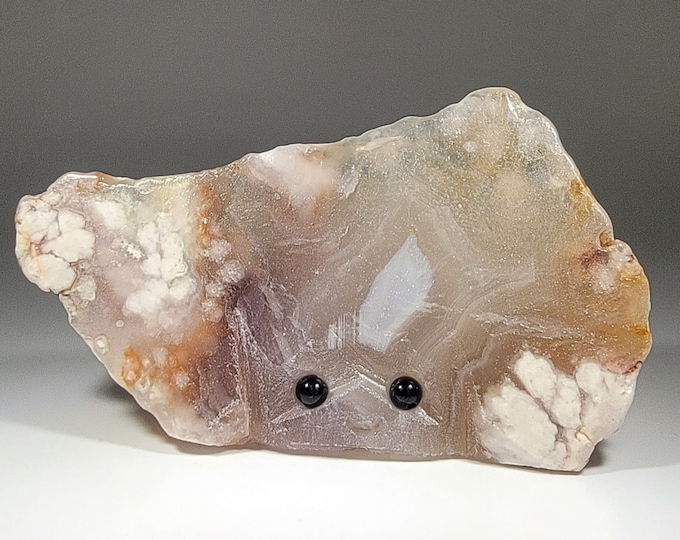 Flower Agate Pet Rock Carving