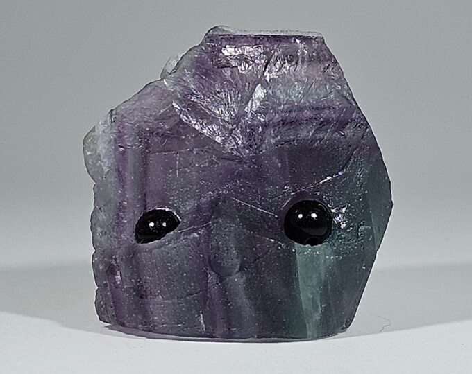 Rainbow Fluorite Pet Rock Carving