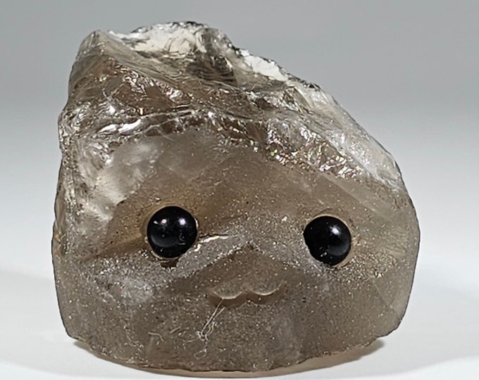 Smoky Quartz Pet Rock Carving