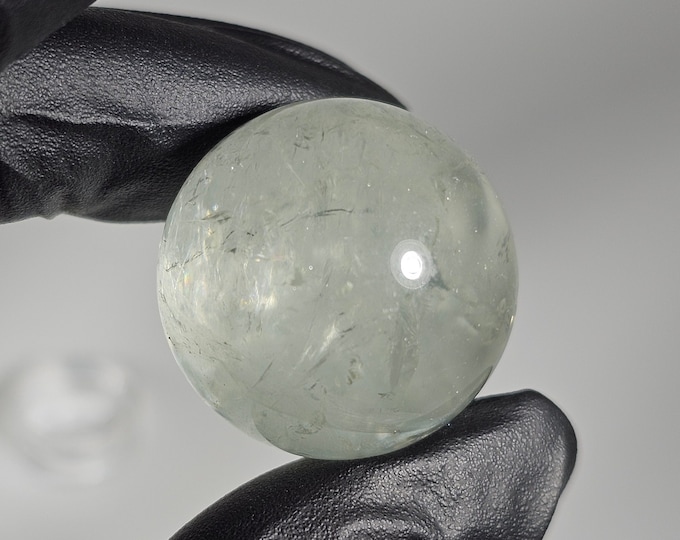 24mm Prasiolite Sphere Green Amethyst