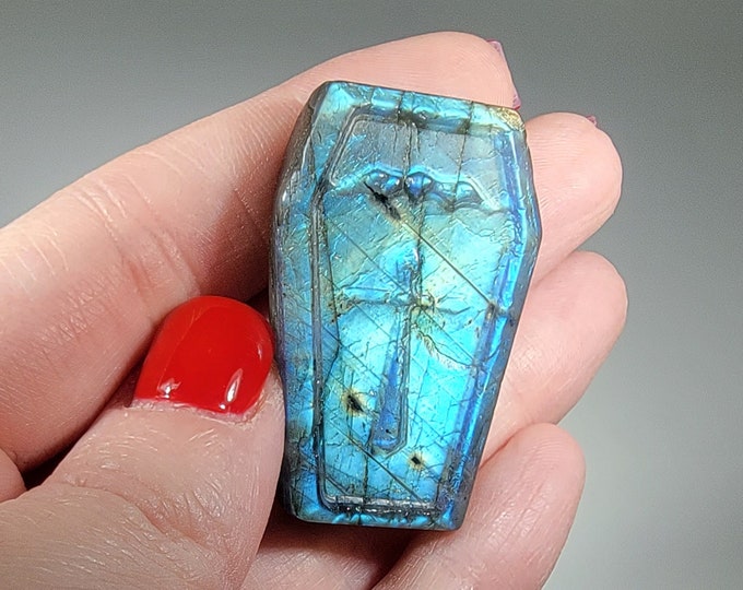Labradorite Coffin Carving