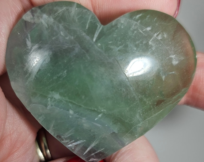 Feather Fluorite Heart