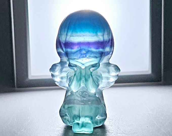 1.5" Fluorite Angel Carving