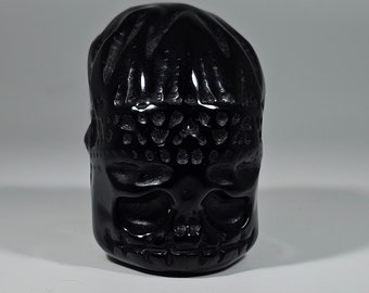 Obsidian Skull Carving