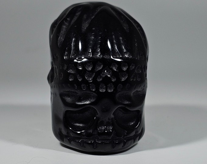 Obsidian Skull Carving