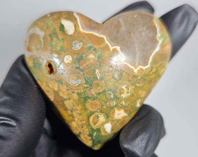 Rainforest Jasper Heart Carving *Imperfect