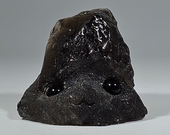 Smoky Quartz Pet Rock Carving