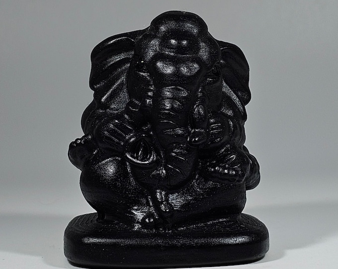 Obsidian Ganesha Carving 2" Tall