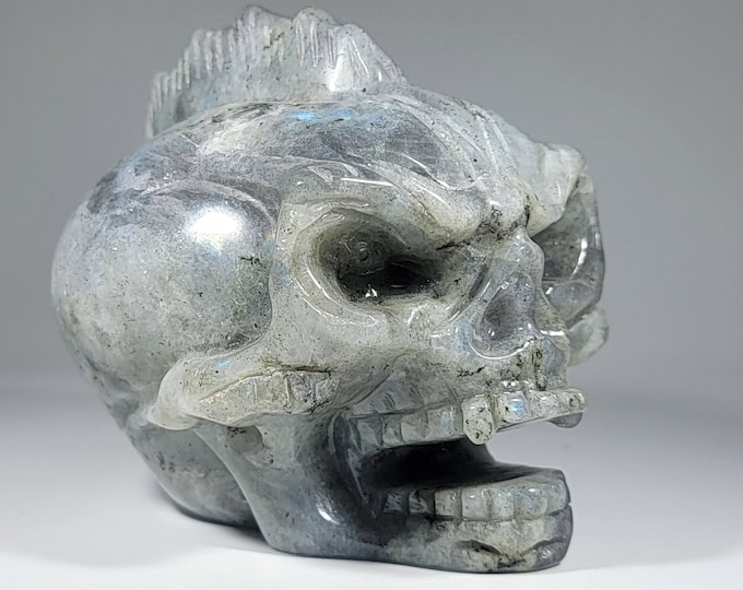 Labradorite Skull Carving