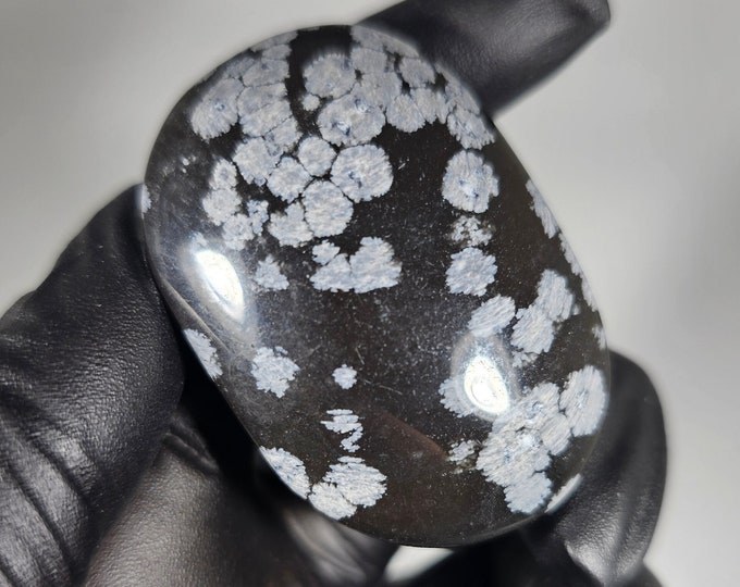 Snowflake Obsidian Palm Stone