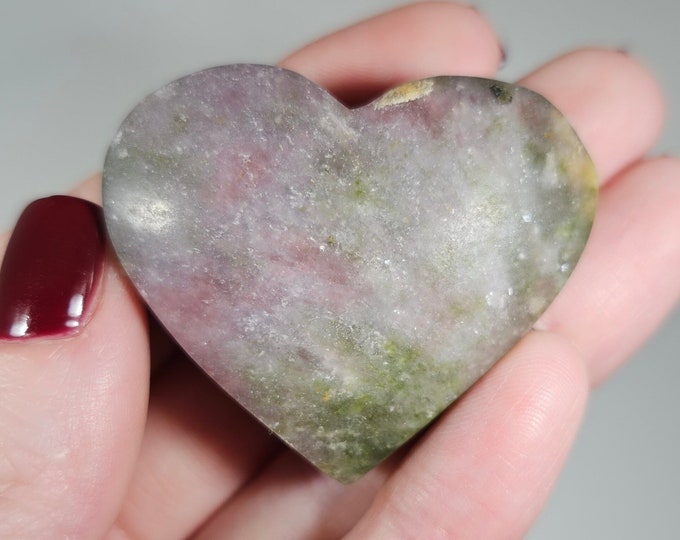 Mix Tourmaline Heart Carving