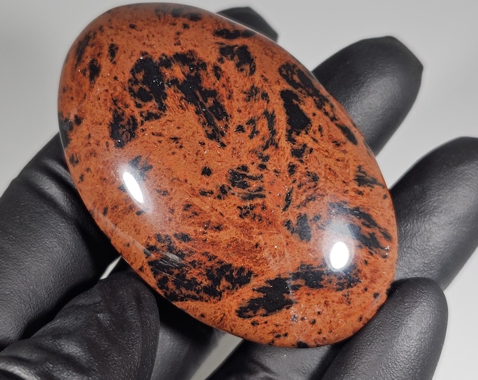 Mahogany Obsidian Palm Stone