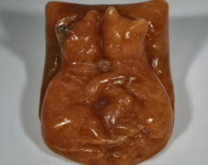 Sunstone Cuddling Sleeping Cats Carving