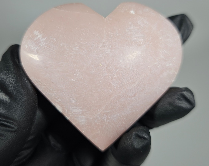 Pink Opal Heart Carving