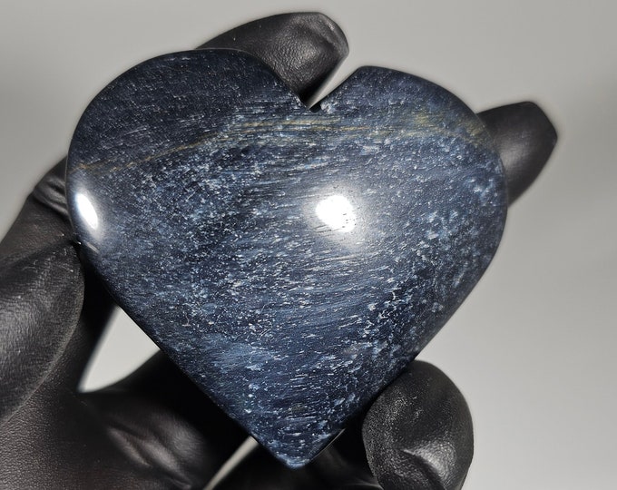 Blue Tigerseye Heart Carving