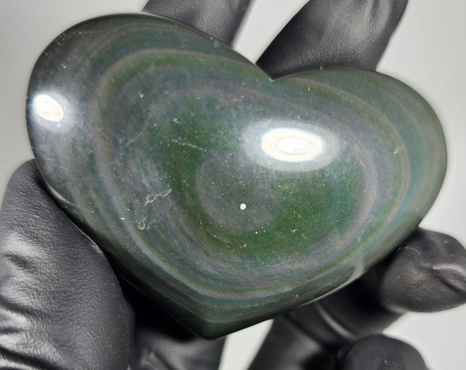 Rainbow Obsidian Heart