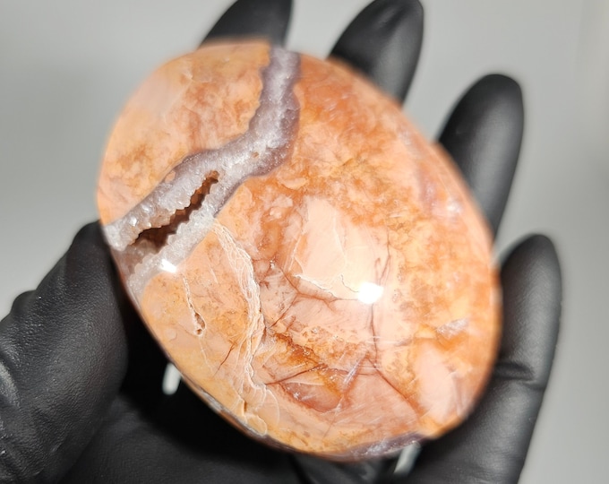 Pink Agate Palm Stone Cotton Candy Agate