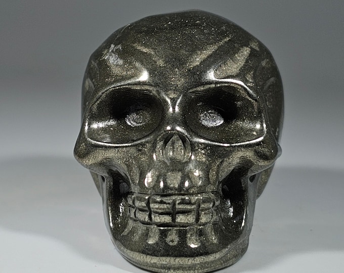 Pyrite Skull Carving