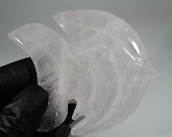 2.8" Rose Quartz Fish Carving