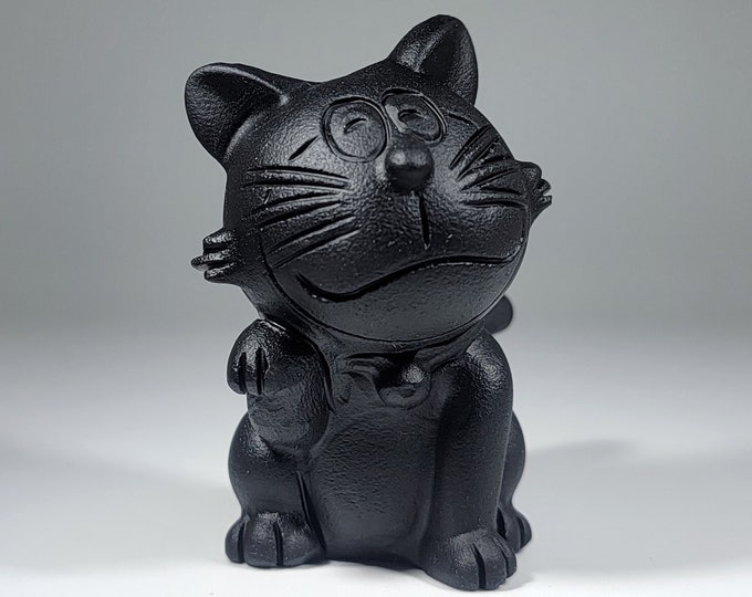 Obsidian Cat Carving
