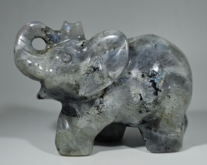 Labradorite Elephant Carving