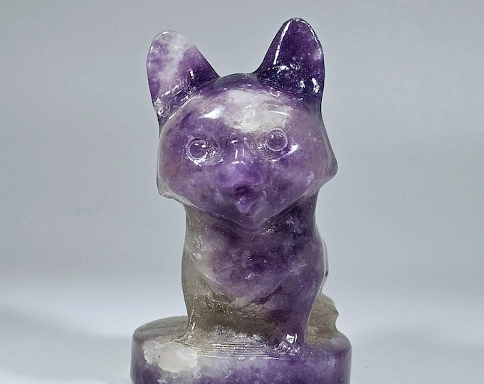 2.4" Lepidolite Dog Carving