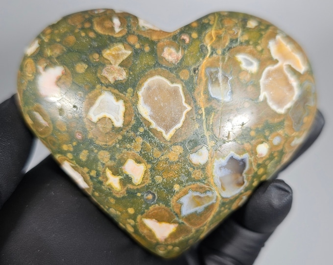 Rainforest Jasper Heart Carving