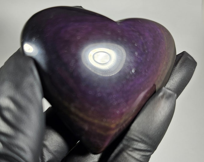 Rainbow Obsidian Heart