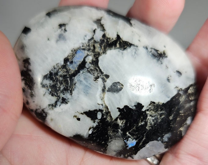 Rainbow Moonstone Palm Stone