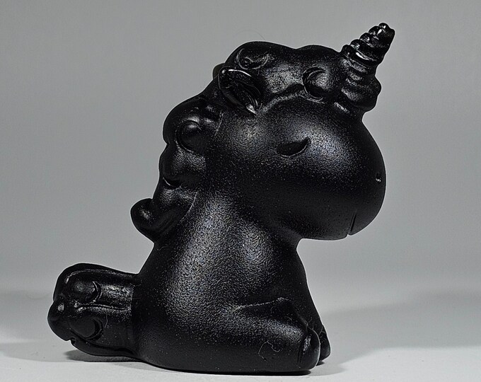 Obsidian Unicorn Carving 2.2" Tall