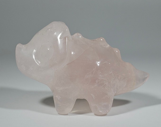 Rose Quartz Dinosaur Carving 2.2" Long