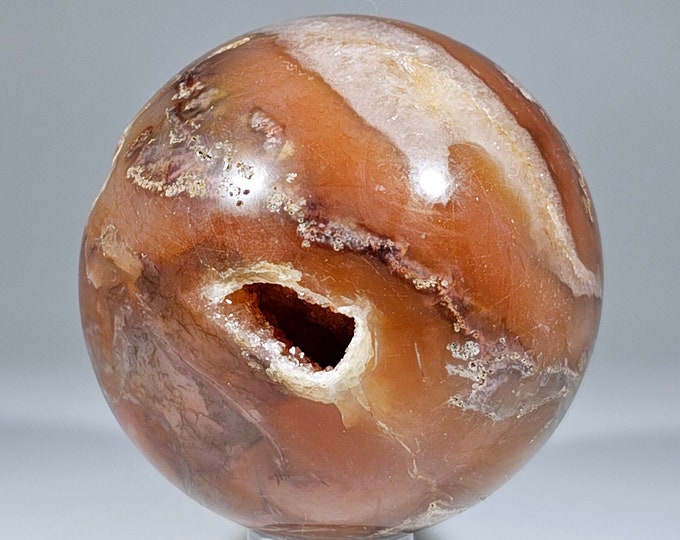 52mm Druzy Red Moss Agate Sphere
