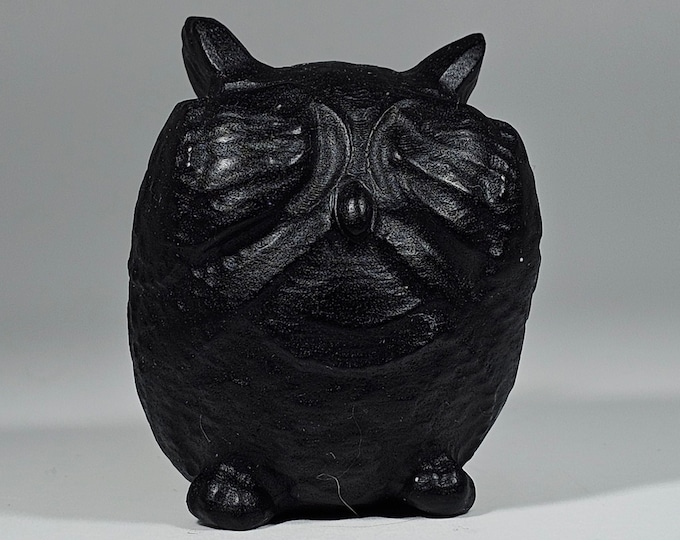 Obsidian Owl Carving 1.9" Tall