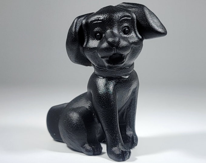 Obsidian Dog Carving