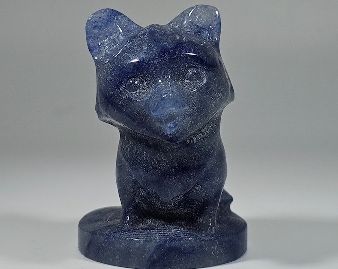 2.1" Blue Aventurine Dog Carving