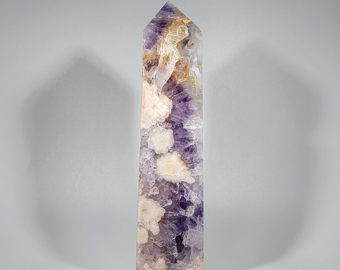High Quality Flower Agate Amethyst Druzy Tower