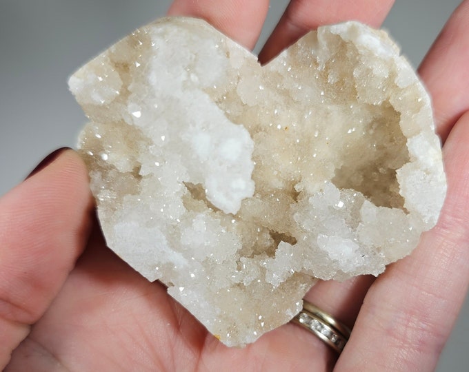 Druzy Quartz Geode Heart