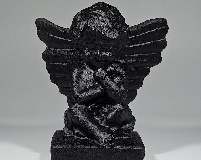 Obsidian Angel Carving 2.6" Tall