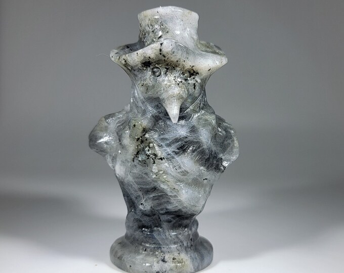 Labradorite Plague Doctor Carving