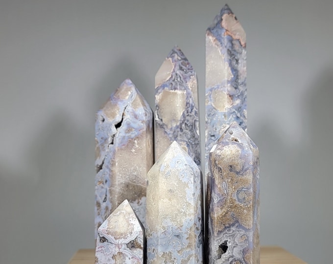 Your Choice Blue Flower Agate Tower