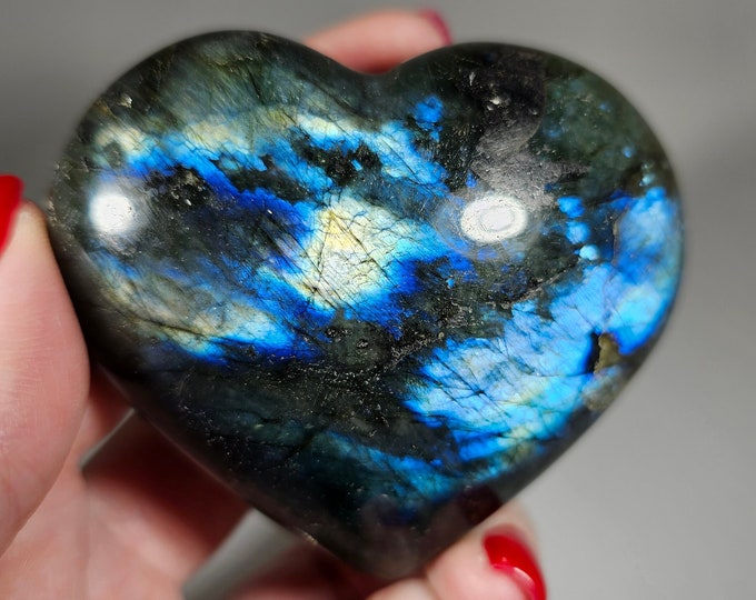 Labradorite Heart Carving