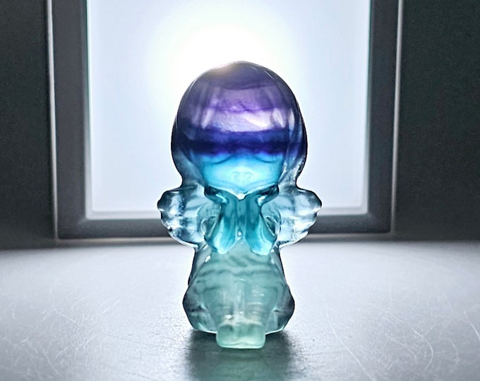 1.5" Fluorite Angel Carving