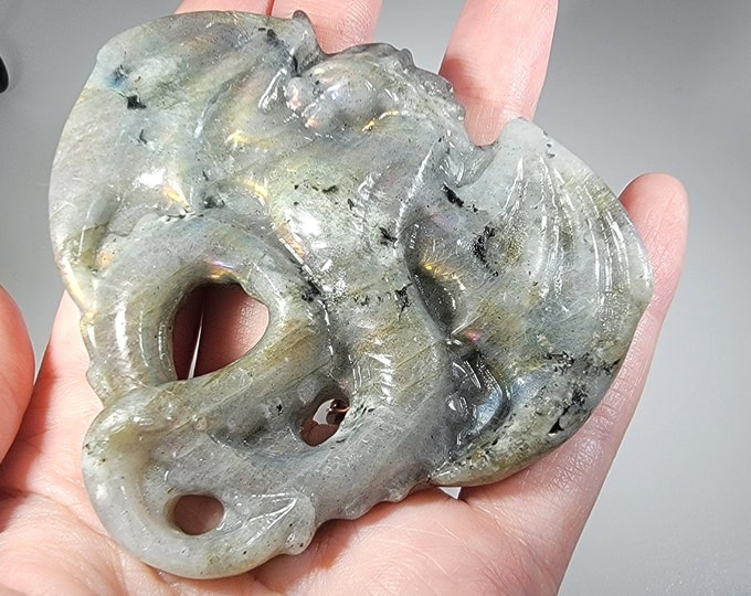 Labradorite Dragon Carving