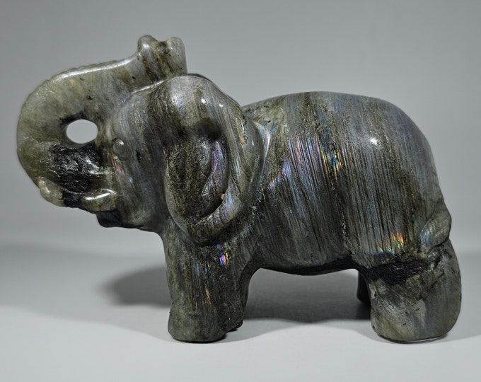 Labradorite Elephant Carving