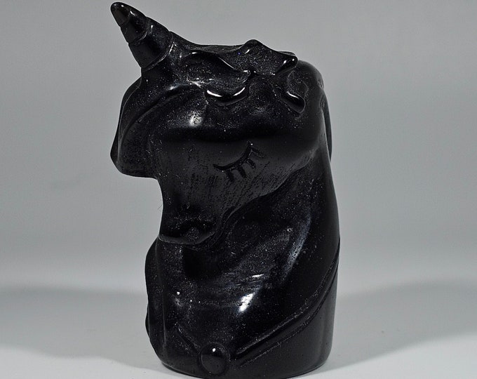 Obsidian Unicorn Carving 2.2" Tall